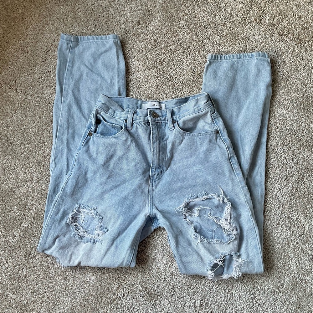 Kancan ripped Light Blue Distressed women’s Jeans - size small